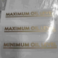 Autocolante Oil Level Minimum ( Nível Minimo de Óleo)